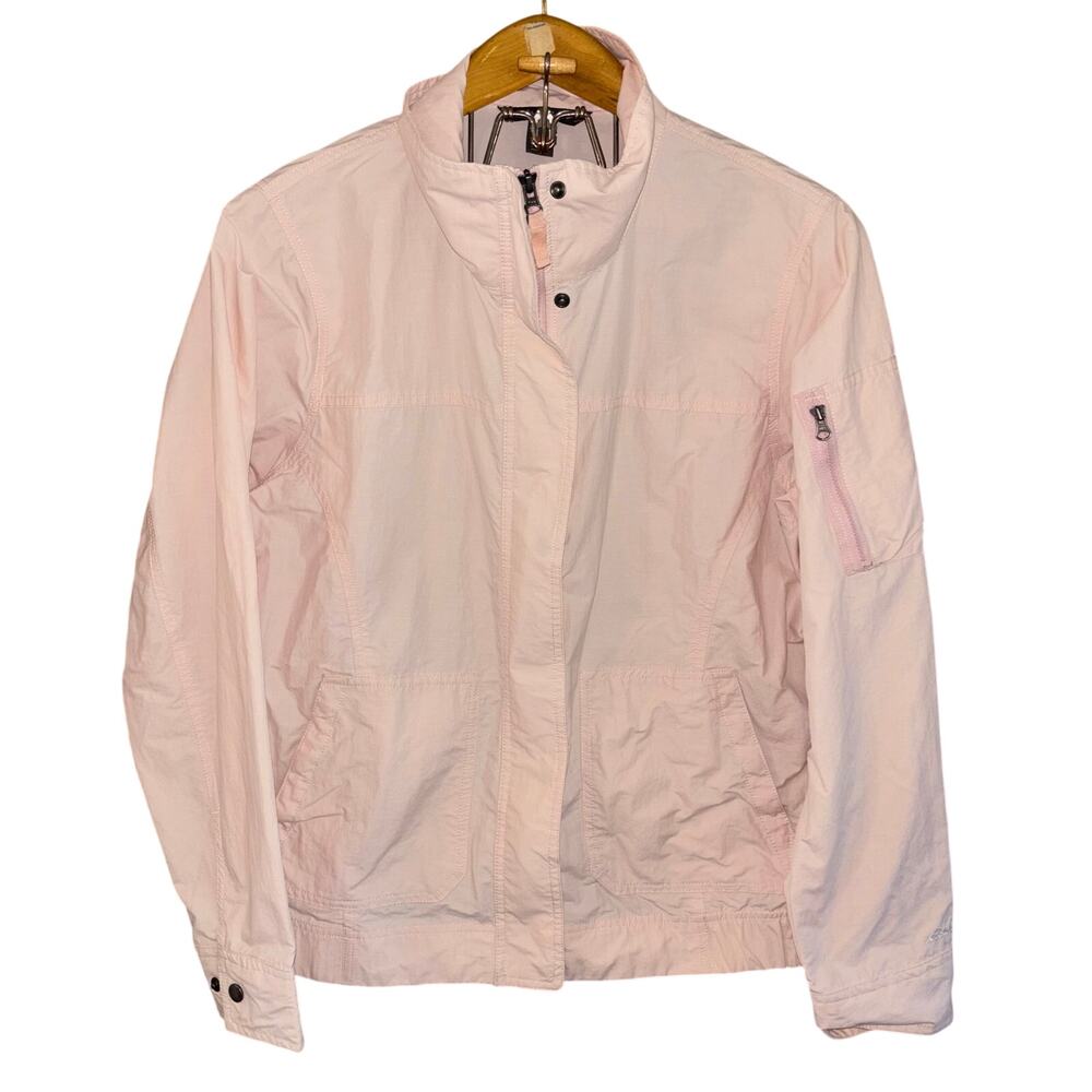 Eddie Bauer women’s pink lightweight full-zip rain jacket nylon cotton (size XL)
